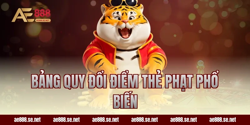 Bảng quy đổi điểm thẻ phạt phổ biến